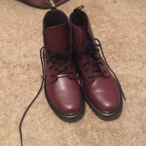 Red Dr. Martens boots